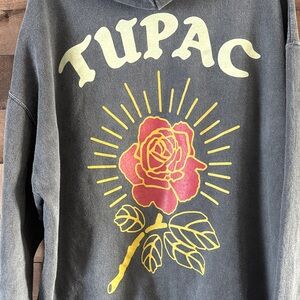 Tupac Gray zipper hoodie